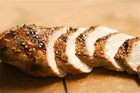 Sliced Grilled Chicken Breast Stock Photo - Premium Royalty-Free, Code: 659-03532477