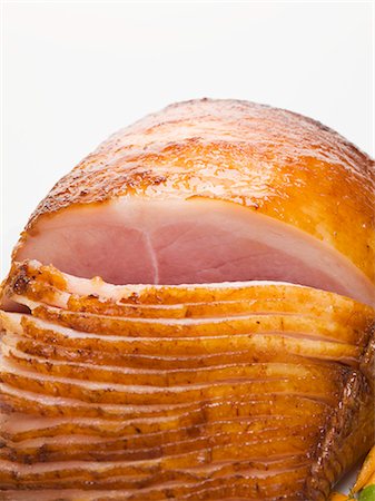 Glazed roast ham Foto de stock - Sin royalties Premium, Código: 659-03532670