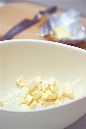 streusel - Butter and flour: ingredients for crumble Stock Photo - Premium Royalty-Free, Code: 659-03532736