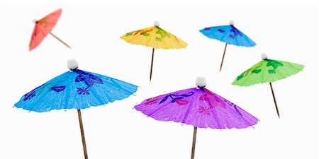 Coloured cocktail umbrellas Foto de stock - Sin royalties Premium, Código: 659-03532799