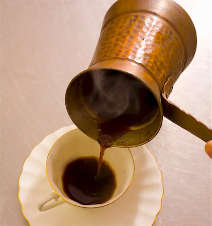 steaming cup of coffee pic - Pouring Turkish coffee into a cup Stock Photo - Premium Royalty-Free, Code: 659-03533131