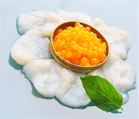 salmon roe caviar - Squid carpaccio with salmon caviar Stock Photo - Premium Royalty-Free, Code: 659-03533158