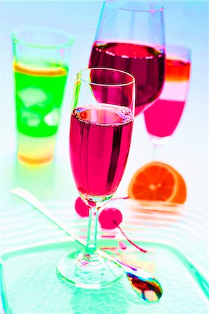 different cocktails - Coloured cocktails Stock Photo - Premium Royalty-Free, Code: 659-03533162