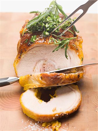 Stuffed breast of veal, partially carved Stock Photo - Premium Royalty-Free, Code: 659-03533423