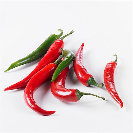 Several red and green chillies Stock Photo - Premium Royalty-Free, Code: 659-03533981