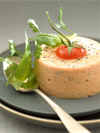 Individual tomato and basil mousse Stock Photo - Premium Royalty-Free, Code: 652-05807274