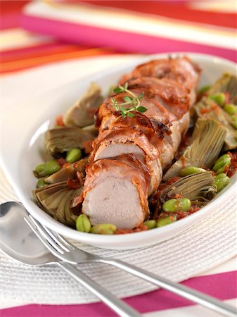 filet mignon - Provençal-style pork filet mignon Stock Photo - Premium Royalty-Free, Code: 652-05807394