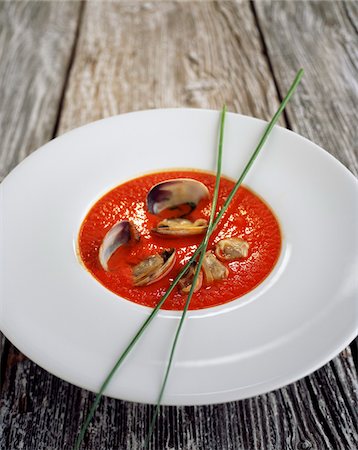 pepper soup - Creamed red peppers with littleneck clams Stock Photo - Premium Royalty-Free, Code: 652-05807529