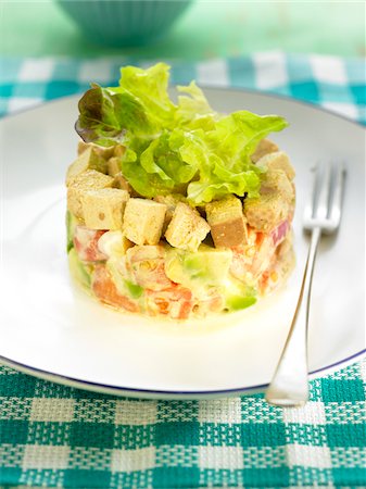 Avocado,tomato and tofu tartare Stock Photo - Premium Royalty-Free, Code: 652-05807822