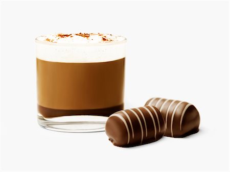 simsearch:652-05808898,k - Cappuccino and chocolates Stock Photo - Premium Royalty-Free, Code: 652-05808239