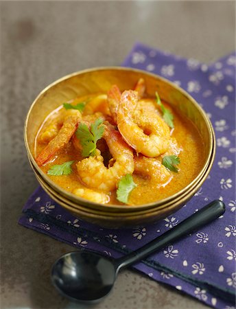 Shrimp and coconut milk curry Foto de stock - Sin royalties Premium, Código: 652-05808448