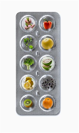 Tablet of  products with a high level of vitamin C Stock Photo - Premium Royalty-Free, Code: 652-05808693