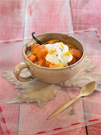 simsearch:652-05807863,k - Stewed quince,carrots and orange with vanilla yoghurt Stock Photo - Premium Royalty-Free, Code: 652-05809196