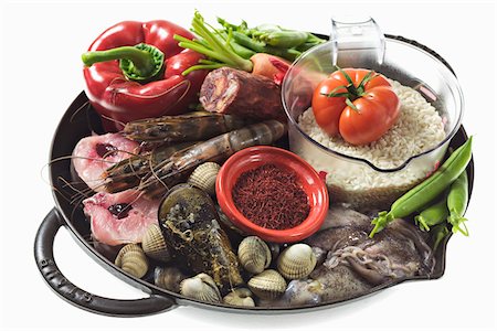 fish and meat - Ingredients paëlla Stock Photo - Premium Royalty-Free, Code: 652-05809599