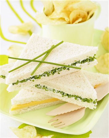 simsearch:652-03801435,k - White bread sandwiches Stock Photo - Premium Royalty-Free, Code: 652-06819324