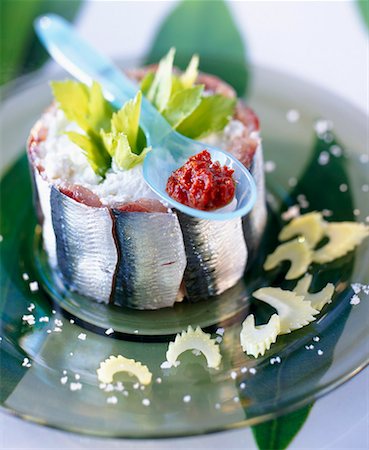 fish terrine - sardine terrine with fromage frais and harissa Stock Photo - Premium Royalty-Free, Code: 652-01667339
