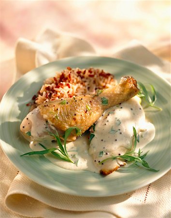 poulet à l'estragon Photographie de stock - Premium Libres de Droits, Code: 652-01667332