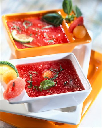 simsearch:652-01666662,k - Watermelon,basil and lime soup Stock Photo - Premium Royalty-Free, Code: 652-01667422