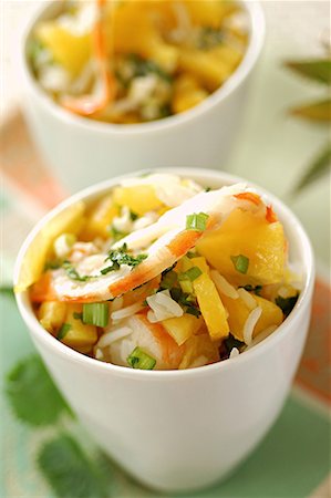 simsearch:652-01666717,k - steamed Mediterranean prawn and pineapple salad Stock Photo - Premium Royalty-Free, Code: 652-01668233