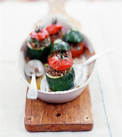 simsearch:652-01668678,k - baby courgettes stuffed with veal and coriander Stock Photo - Premium Royalty-Free, Code: 652-01669670