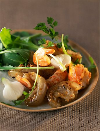 Dublin Bay prawn and sesame seed salad Stock Photo - Premium Royalty-Free, Code: 652-01669955