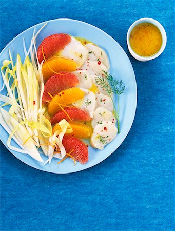 simsearch:652-01666717,k - Scallop salad with citrus fruit Stock Photo - Premium Royalty-Free, Code: 652-01670068