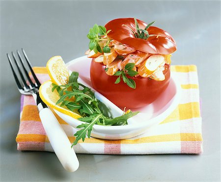 simsearch:652-01666717,k - tomato stuffed with surimi crab Stock Photo - Premium Royalty-Free, Code: 652-01670150