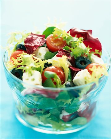 ensalada griega - Greek salad Foto de stock - Sin royalties Premium, Código: 652-02221324