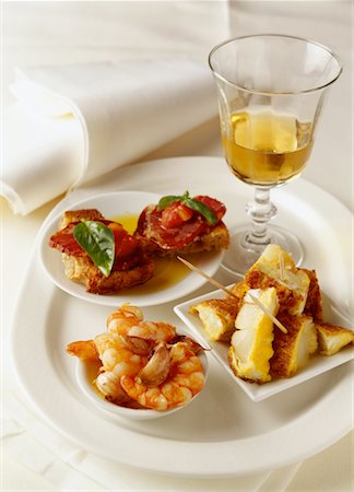 spain dish - Selection of tapas Stock Photo - Premium Royalty-Free, Code: 652-02221437