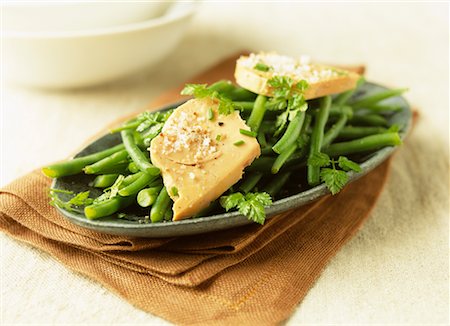 simsearch:652-02221518,k - Salat von grünen Bohnen und Foie gras Stockbilder - Premium RF Lizenzfrei, Bildnummer: 652-02221447