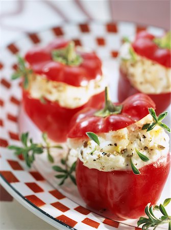 stuffed peppers - Small red peppers stuffed with cod brandade Stock Photo - Premium Royalty-Free, Code: 652-02221629