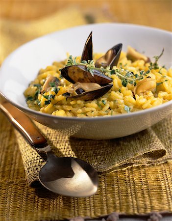 seafood risotto - Risotto with mussels Stock Photo - Premium Royalty-Free, Code: 652-02221826