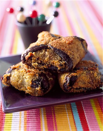 simsearch:652-03800443,k - Eggplant canapés Foto de stock - Sin royalties Premium, Código: 652-03634464