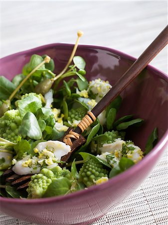 purple cabbage salad - Cod and romanesco  cabbage salad Stock Photo - Premium Royalty-Free, Code: 652-03634530