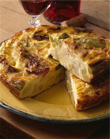 Leek and Ventreche Clafoutis Stock Photo - Premium Royalty-Free, Code: 652-03634802