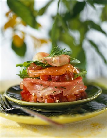 Raw fish Mille-feuille Foto de stock - Sin royalties Premium, Código: 652-03635155