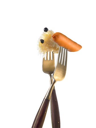 dúo - Two forks with Choucroute Foto de stock - Sin royalties Premium, Código: 652-03635898