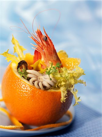 simsearch:652-03800091,k - Salade de fruits de mer Photographie de stock - Premium Libres de Droits, Code: 652-03633335