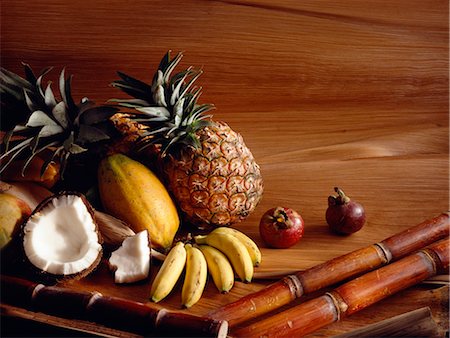 pineapple coconut - Selection of exotic fruit Stock Photo - Premium Royalty-Free, Code: 652-03799779