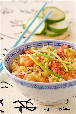 rice bowl - Fried rice with shrimps Stock Photo - Premium Royalty-Free, Code: 652-03804507