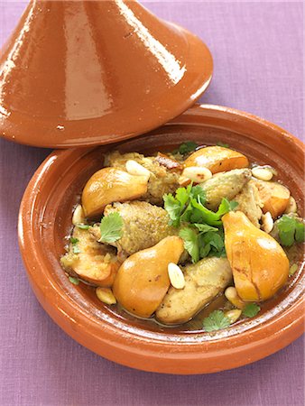 Chicken,quince and almond Tajine Stock Photo - Premium Royalty-Free, Code: 652-03805233