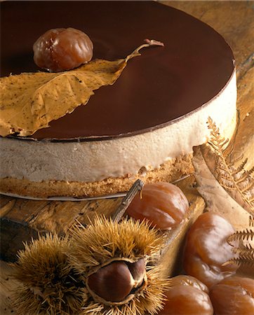 sweet chestnuts - Chestnut mousse cake Stock Photo - Premium Royalty-Free, Code: 652-03800039