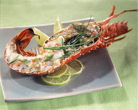 simsearch:652-05807030,k - Grilled spiny lobster with sauce chien Foto de stock - Sin royalties Premium, Código: 652-03800269