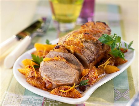 Roast veal with orange Stock Photo - Premium Royalty-Free, Code: 652-03800612