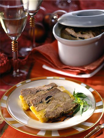 Foie gras and truffle terrine Stock Photo - Premium Royalty-Free, Code: 652-03800814