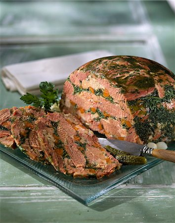 sliced ​​ham - Jellied parsley ham Stock Photo - Premium Royalty-Free, Code: 652-03801287