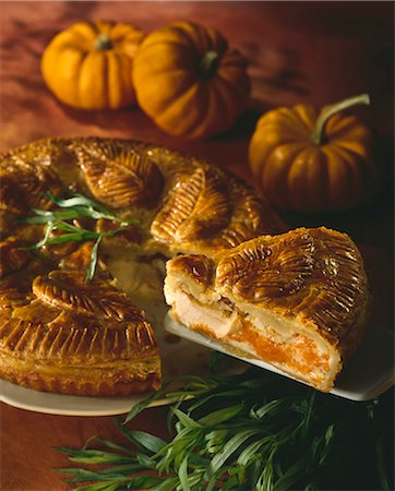 Turkey and pumpkin pie Foto de stock - Sin royalties Premium, Código: 652-03801386