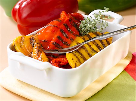 Grilled peppers Stock Photo - Premium Royalty-Free, Code: 652-03801819