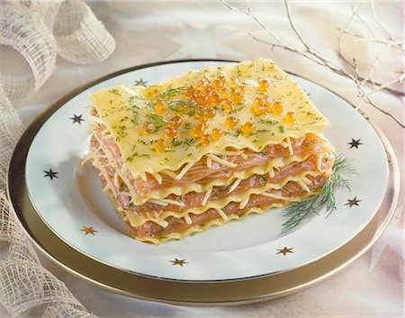 Salmon Lasagnes Foto de stock - Sin royalties Premium, Código: 652-03801844