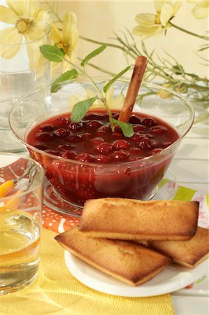 simsearch:652-03802105,k - Cherry and Port soup with Financiers Stock Photo - Premium Royalty-Free, Code: 652-03803436